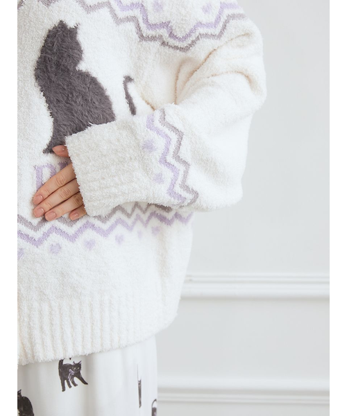 CATジャガード衿付きカーディガン｜ジェラートピケの通販｜&mall