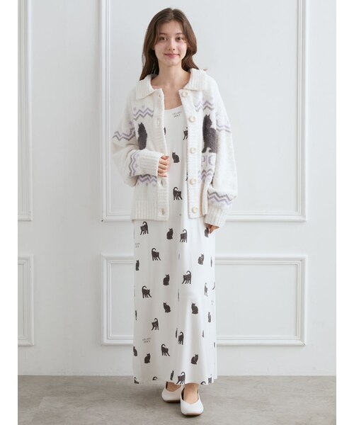 CATジャガード衿付きカーディガン｜ジェラートピケの通販｜&mall
