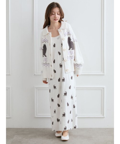 CATジャガード衿付きカーディガン｜ジェラートピケの通販｜&mall