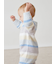 【BABY】ベビモコカラフルボーダーロンパース