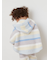 【BABY】ベビモコカラフルボーダーポンチョ