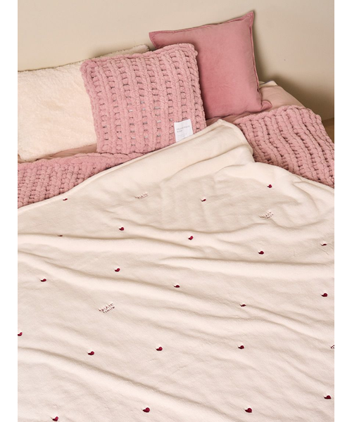 Sleep】ハートロゴちび刺繍 毛布｜ジェラートピケの通販｜&mall