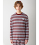 【HOMME】レーヨンマルチボーダーロンT