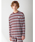 【HOMME】レーヨンマルチボーダーロンT