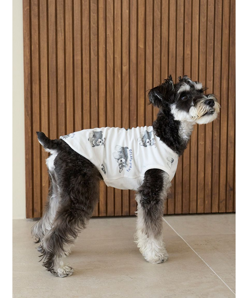 ジェラートピケ【CAT&DOG】シュナウザー柄カットソープルオーバー ジェラートピケ CAT&DOG シュナウザー柄カットソープルオーバー