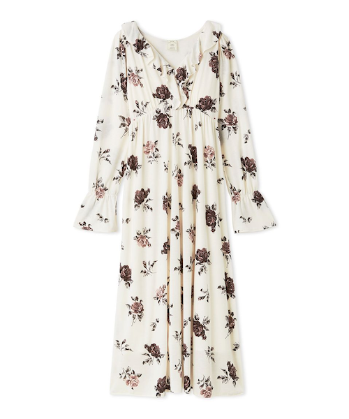 新品.未使用】♡ジェラートピケ♡ヴィンテージローズ柄マキシ