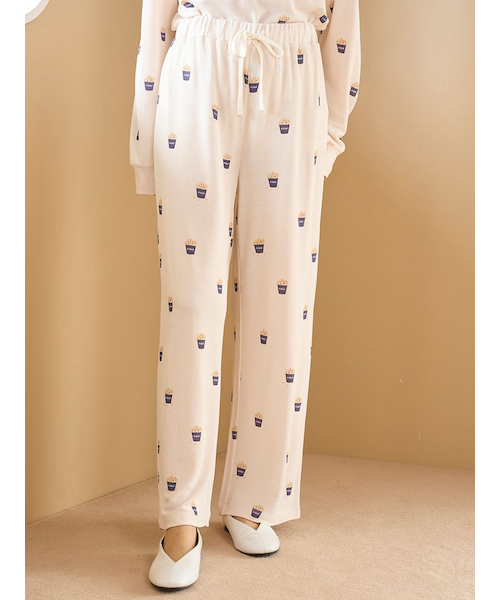 モチーフ3柄ワッフルロングパンツ｜ジェラートピケの通販｜&mall