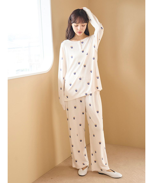 モチーフ3柄ワッフルロングパンツ|ジェラートピケの通販|&mall モチーフ3柄ワッフルロングパンツ|ジェラートピケの通販|&mall