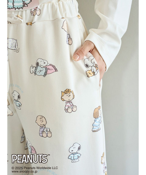 ジェラートピケ PEANUTS オリジナルアート総柄ロングTシャツ＆ロングパンツ セール】【PEANUTS】【HOMME】オリジナルアート 総柄ロングパンツ