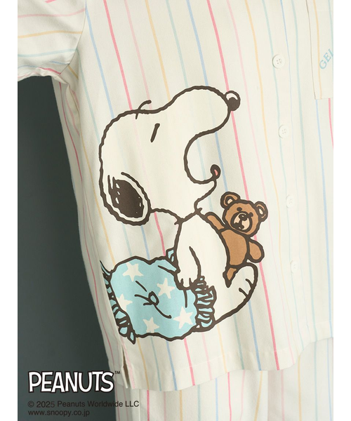 ジェラートピケ　スヌーピー　オリジナルアートレインボーストライプ　セットアップ ジェラートピケ スヌーピー オリジナルアートレインボーストライプ