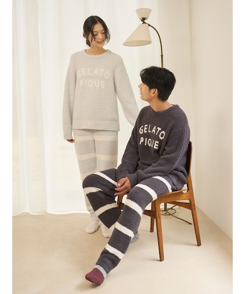 HOMME】パウダーロゴジャガードプルオーバー＆ロングパンツセット