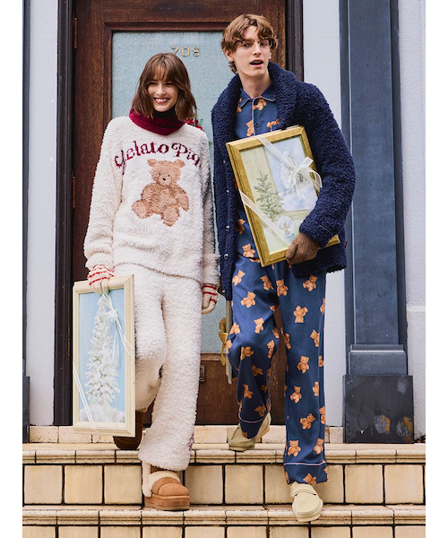 【新品】ジェラートピケHOLIDAYジェラートスノーベアショールカーディガン HOLIDAY】【HOMME】ジェラートスノーベアジャガードショール