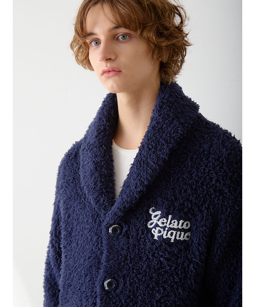ジェラートピケ gelatopique クリスマス ベア ショールカーディガン HOLIDAY】【HOMME】ジェラートスノーベアジャガードショール