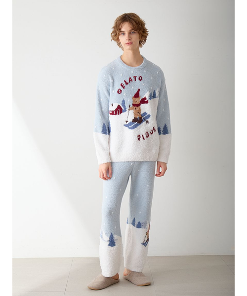 HOLIDAY】【HOMME】スキーベアジャガードプルオーバー｜ジェラートピケ