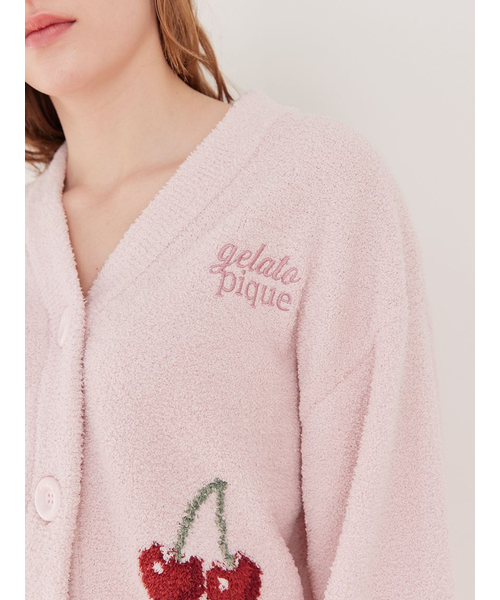 ONLINE限定カラーあり】ベビモコチェリージャガードカーディガン