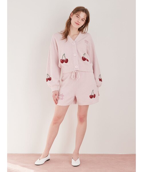 ONLINE限定カラーあり】ベビモコチェリージャガードカーディガン