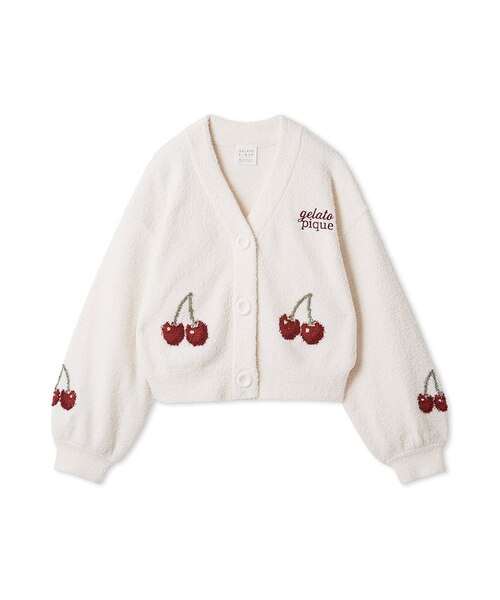 ONLINE限定カラーあり】ベビモコチェリージャガードカーディガン
