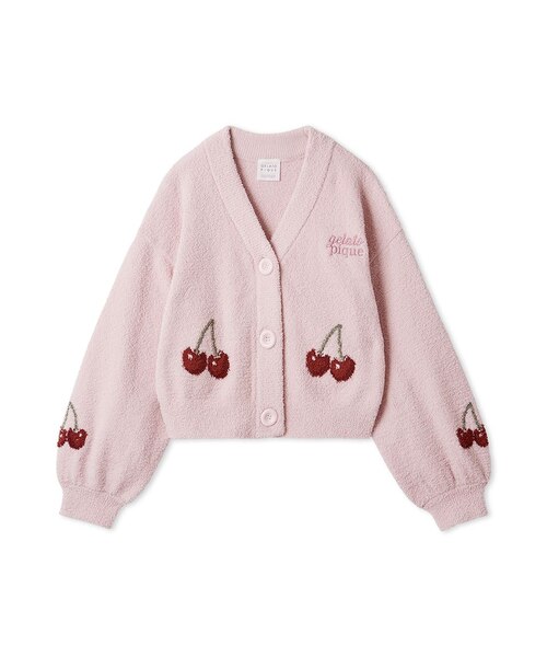 ONLINE限定カラーあり】ベビモコチェリージャガードカーディガン
