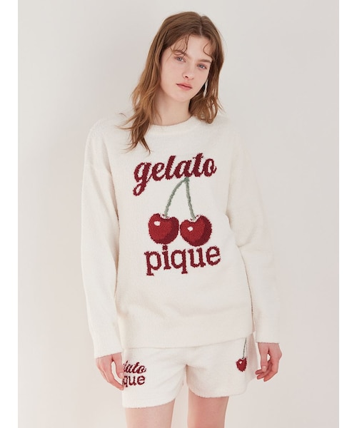 ONLINE限定カラーあり】ベビモコチェリージャガードプルオーバー