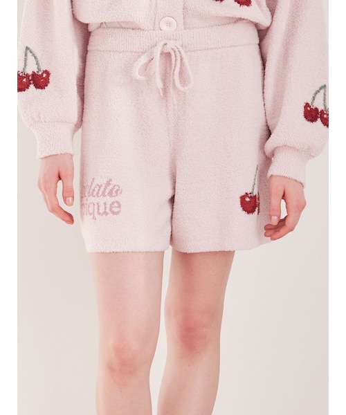 【完売品】ジェラートピケ ベビモコ チェリー ジャガード ショートパンツ 美品 ONLINE限定カラーあり】ベビモコチェリージャガードショートパンツ