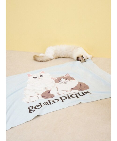 pique｜キャットジャガードブランケット gelato CATジャガードブランケット pique gelato | Fashion Rakuten 布団・毛布
