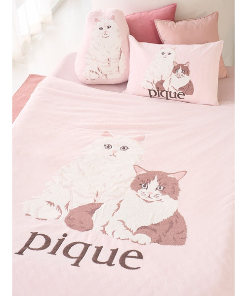 Sleep】エアリーモコキャットジャガードマルチカバー｜ジェラートピケ