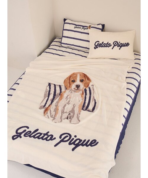 Sleep】【UNISEX】エアリーモコプレイフルDOGジャガードマルチカバー