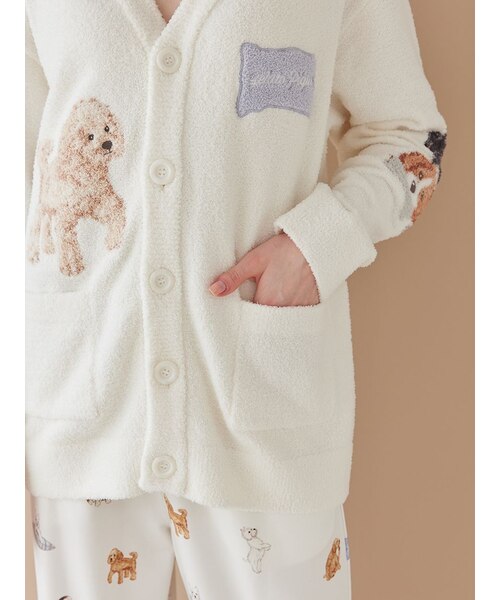 UNISEX】エアリーモコプレイフルDOGジャガードカーディガン