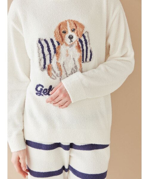 UNISEX】エアリーモコプレイフルDOGジャガードプルオーバー