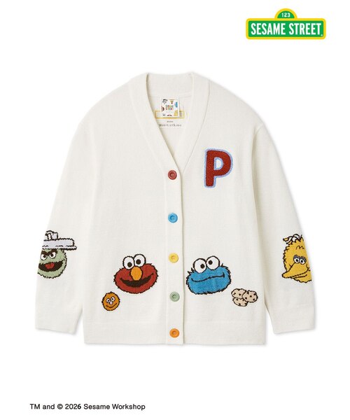 SESAME STREET】エアリーモコアップリケカーディガン｜ジェラートピケ