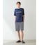 【HOMME】レーヨンロゴTシャツ&ボーダーハーフパンツセット