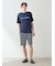 【HOMME】レーヨンロゴTシャツ&ボーダーハーフパンツセット