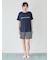 レーヨンロゴTシャツ&ボーダーハーフパンツセット