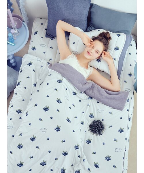 Sleep】【接触冷感】【抗菌防臭】フルーツ柄もちもちリバーシブル