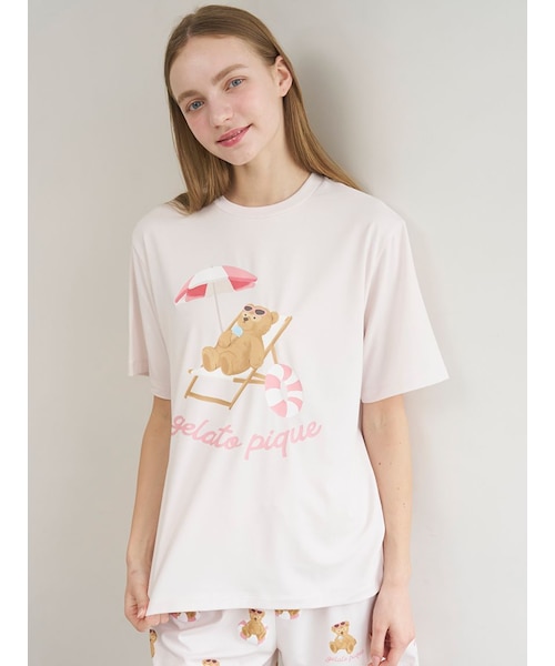 ONLINE限定】【接触冷感】サマーベア柄ワンポイントTシャツ&ショート