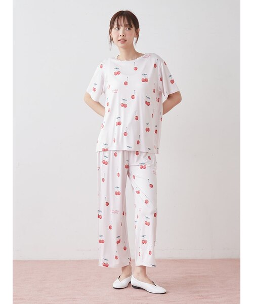 最終値下げ フルーツ3柄Tシャツ ロングパンツセット ピンク チェリー柄 接触冷感】フルーツ3柄ロングパンツ｜ジェラートピケの通販｜&mall