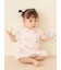 【BABY】シーサイドキャット柄半袖ロンパース