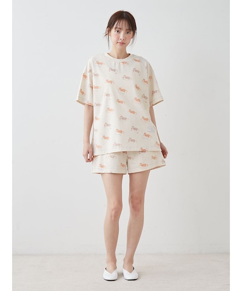 シーサイドキャット柄ショートパンツ｜ジェラートピケの通販｜&mall