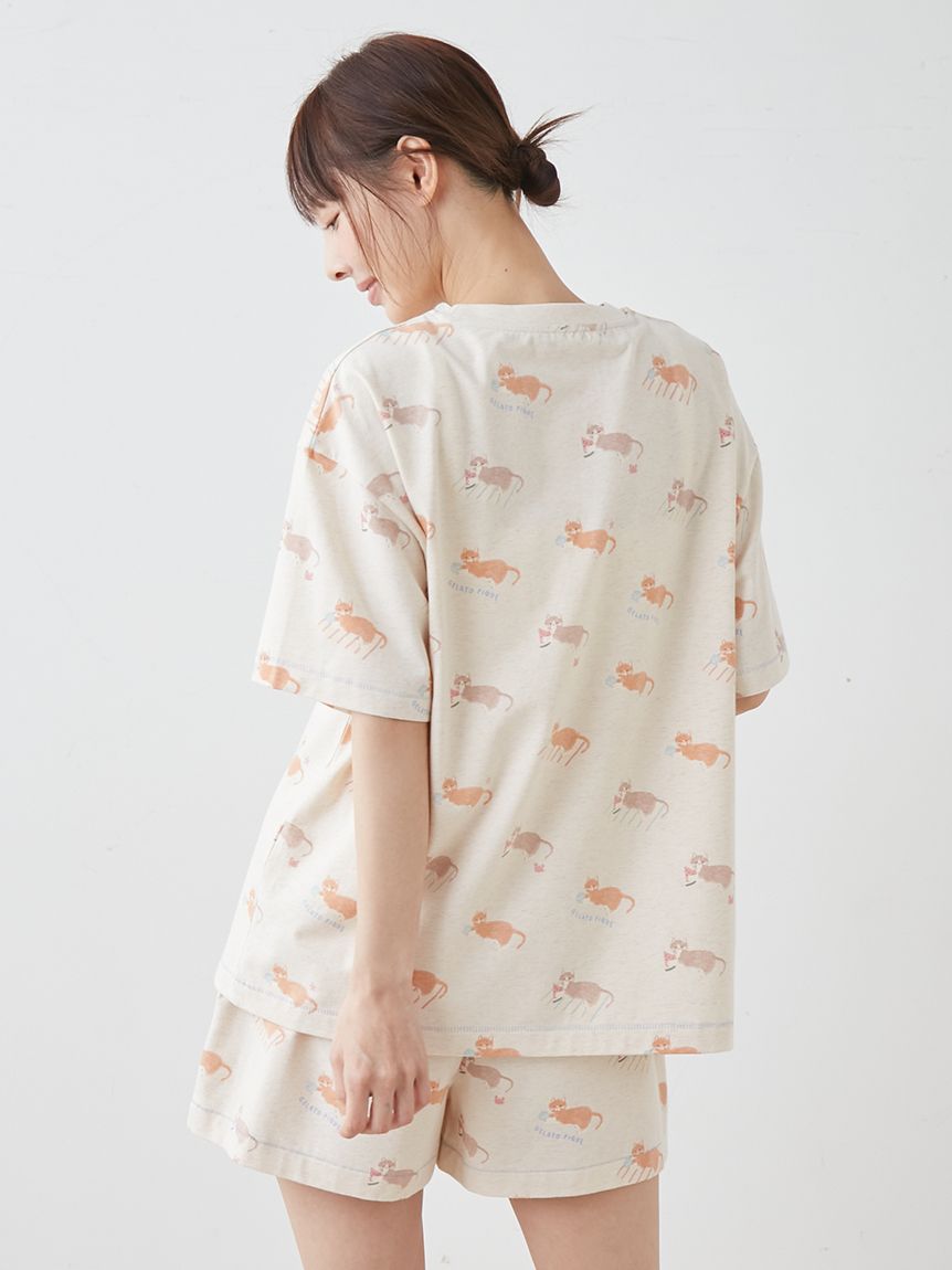 シーサイドキャット柄Tシャツ