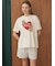【接触冷感】BEAR　HEARTワンポイントTシャツ