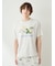 【HOMME】【接触冷感】スリーピングダイナソーワンポイントTシャツ