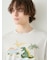 【HOMME】【接触冷感】スリーピングダイナソーワンポイントTシャツ