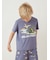 【KIDS】【接触冷感】スリーピングダイナソーワンポイントTシャツ