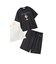 【ラッピング済み】【HOMME】【接触冷感】COOLレーヨンデザートロゴTシャツ&ハーフパンツSET