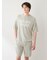 【HOMME】【接触冷感】【UVカット】スムーズィーliteクールロゴジャガードプルオーバー&ハーフパンツセット