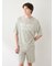 【HOMME】【接触冷感】【UVカット】スムーズィーliteクールロゴジャガードプルオーバー&ハーフパンツセット