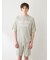 【HOMME】【接触冷感】【UVカット】スムーズィーliteクールロゴジャガードプルオーバー&ハーフパンツセット