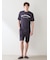【HOMME】【接触冷感】カジュアルレーヨンロゴTシャツ&ハーフパンツセット
