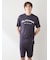 【HOMME】【接触冷感】カジュアルレーヨンロゴTシャツ&ハーフパンツセット
