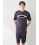 【HOMME】【接触冷感】カジュアルレーヨンロゴTシャツ&ハーフパンツセット